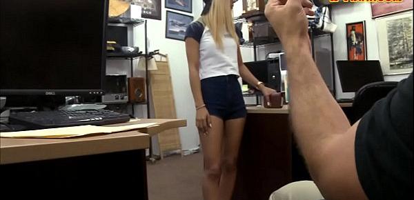  Slim gal with glasses fucked by pawn guy